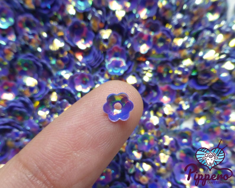Purple Holographic Flower Chunky Glitter