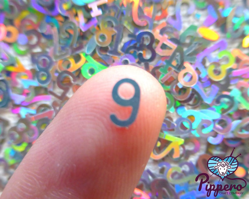 Silver Numbers Chunky Craft Glitter